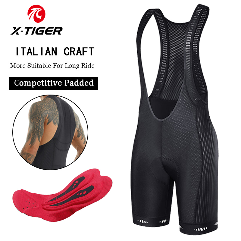 Race Bib - X-TIGER Pantaloncini con bretelle da ciclismo